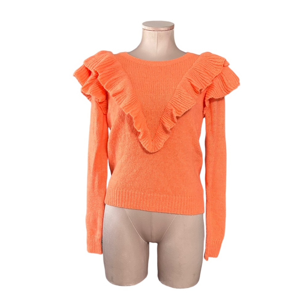 Lilly Pulitzer light orange sweater in XS. Ruffled collar and shoulders. - Picture 13 of 14